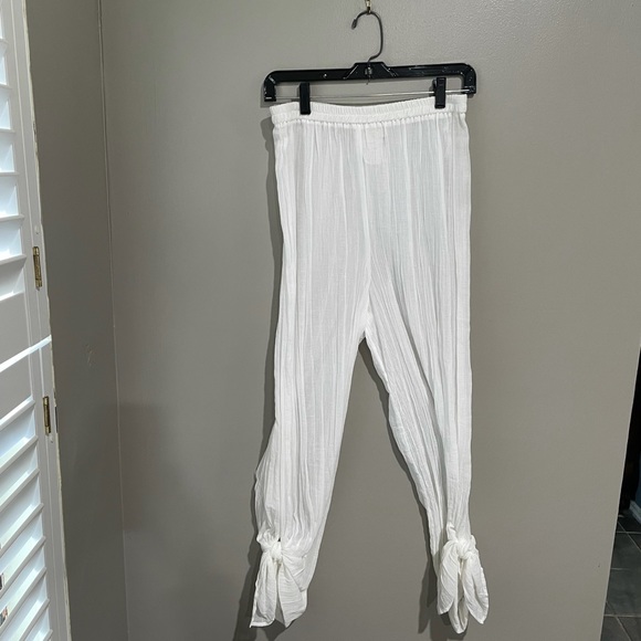 Linda Lundstrom crepe ankle tie beach pants - Picture 1 of 4